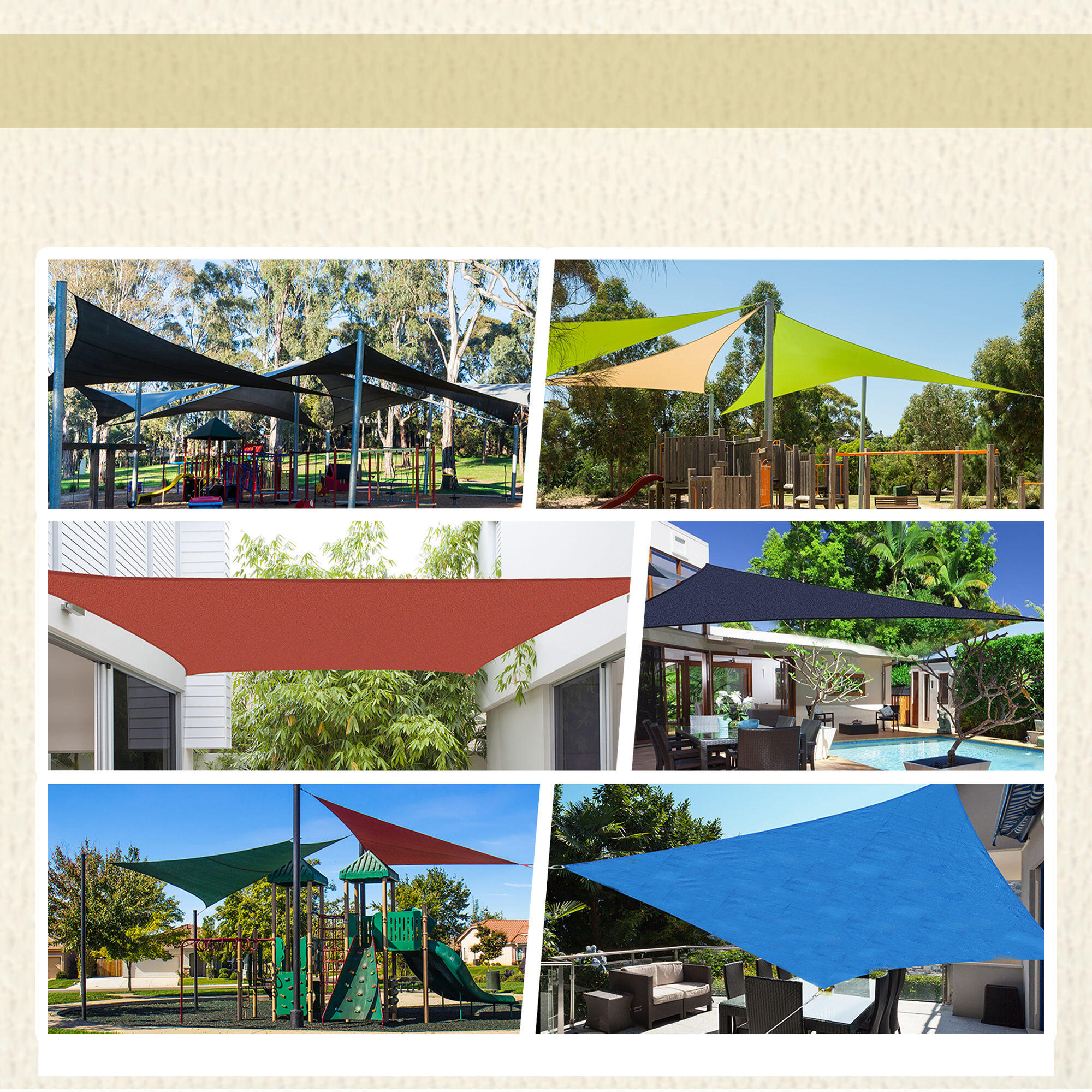 Toldo Vela Outsunny 400x600 cm Beige 4/7