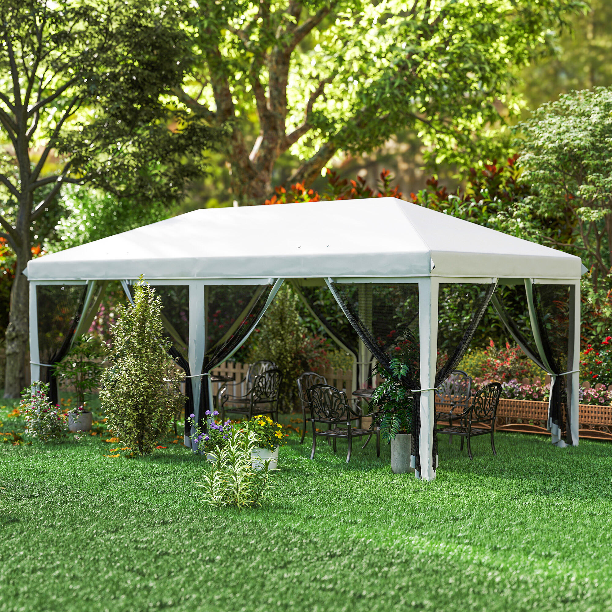 Carpa para eventos deportivos 585x295x270 cm Crema 7/8