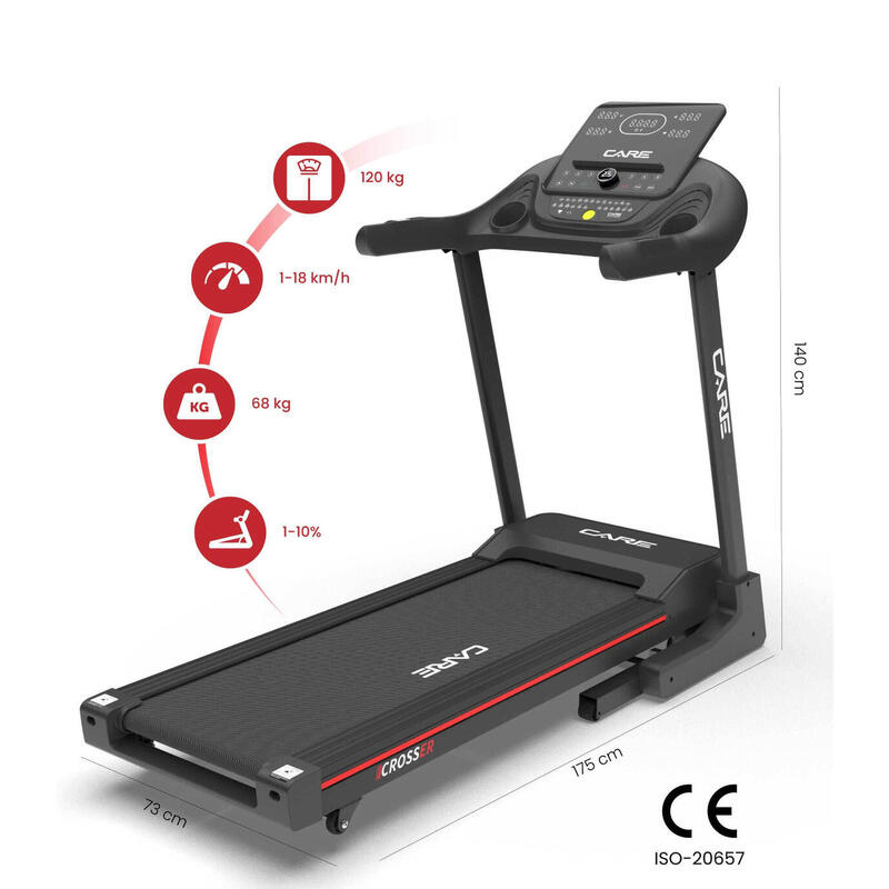 Tapis de course connecté - 18km/h - CARE - CROSSER - KINOMAP