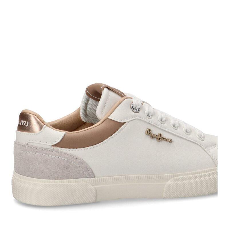 Chaussures pour femmes Pepe jeans Kenton court dorées blanches