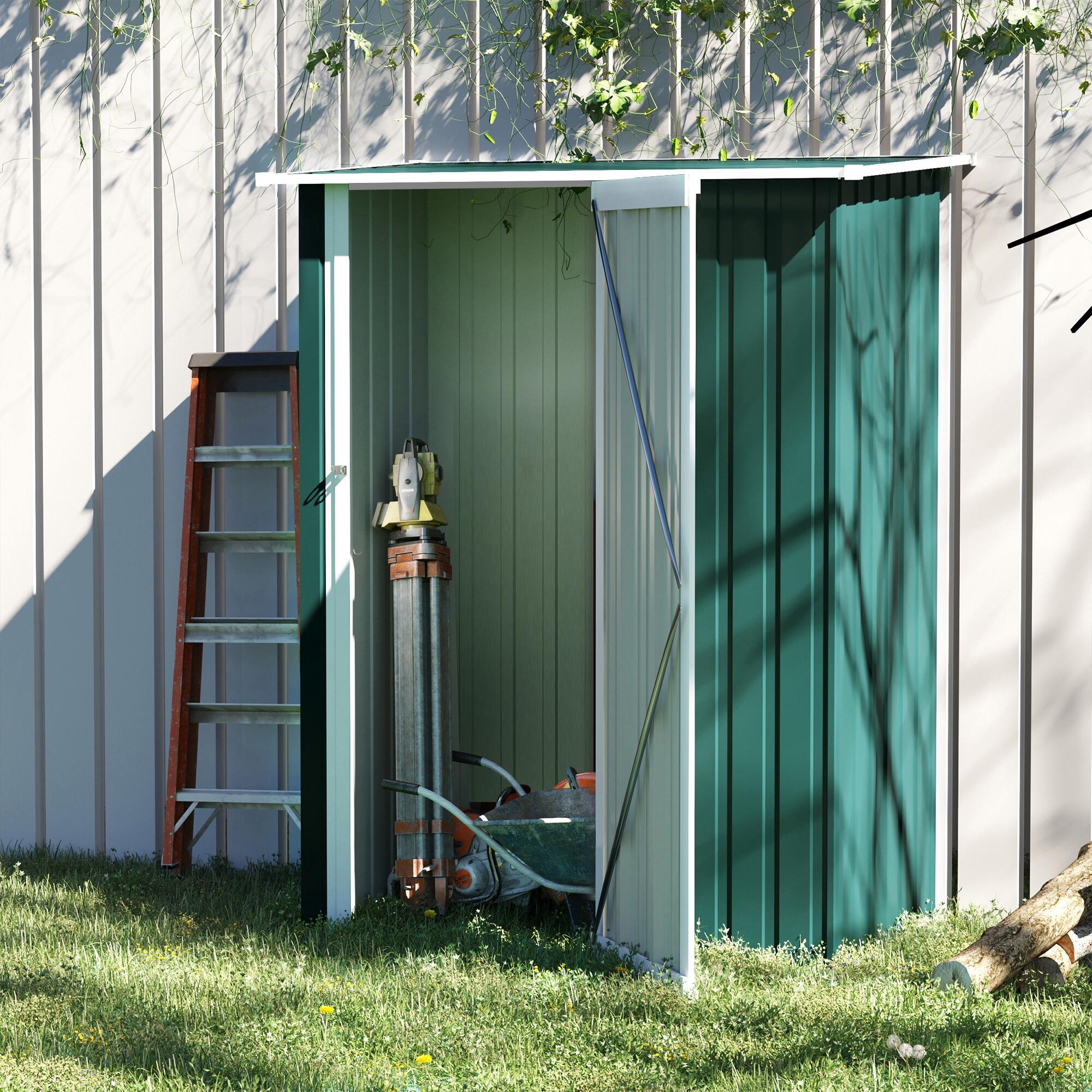 Caseta almacenamiento bicicletas Outsunny 142x84x189 cm Verde 2/7