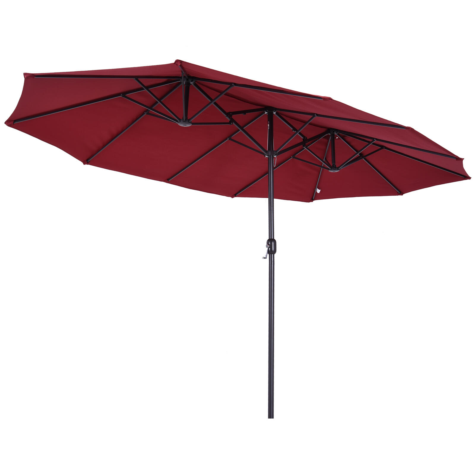 Sombrilla Doble Outsunny 460x270x240 cm Rojo 4/6