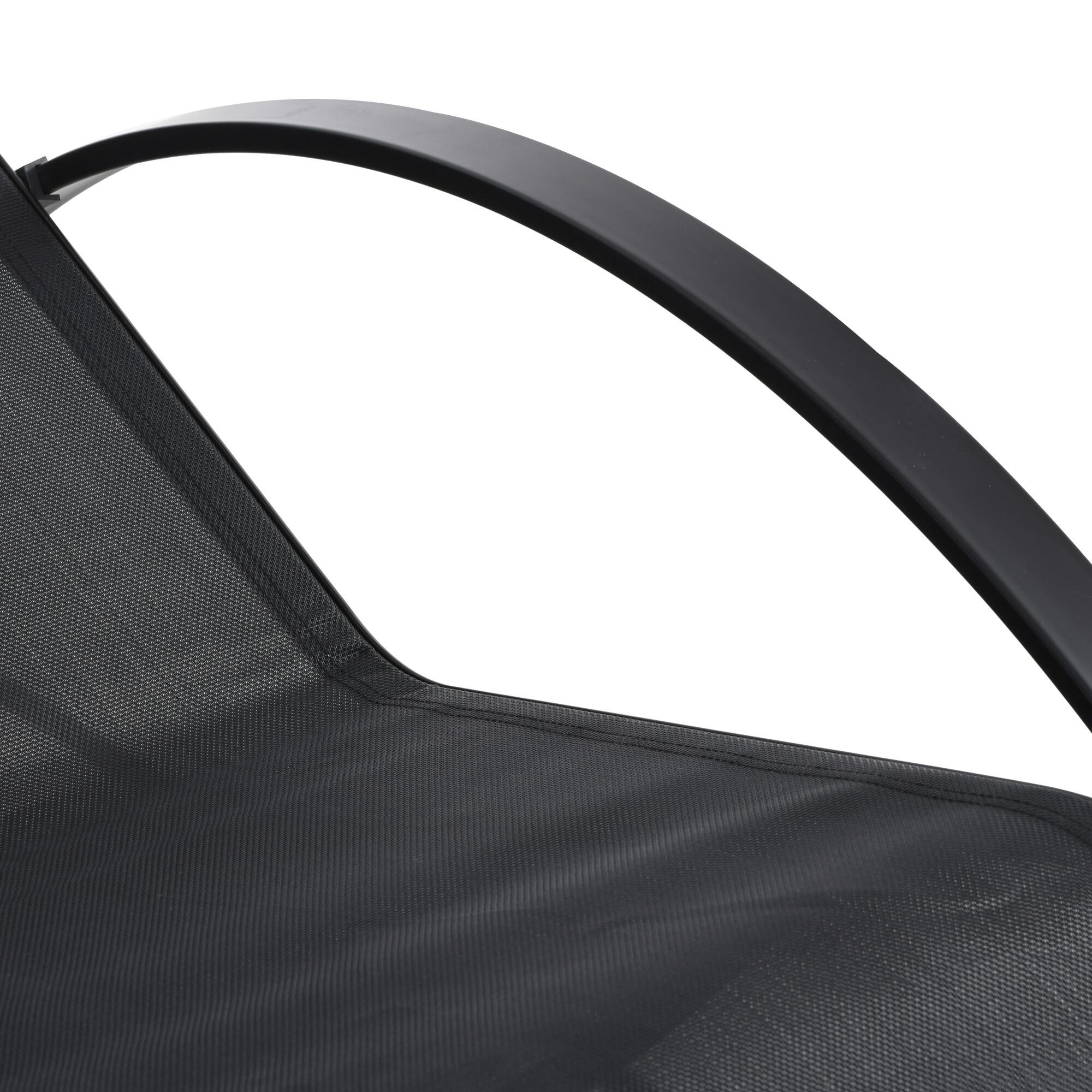 Juego de 2 Tumbonas y Mesa de camping Outsunny 59x169x66 cm Negro 5/7