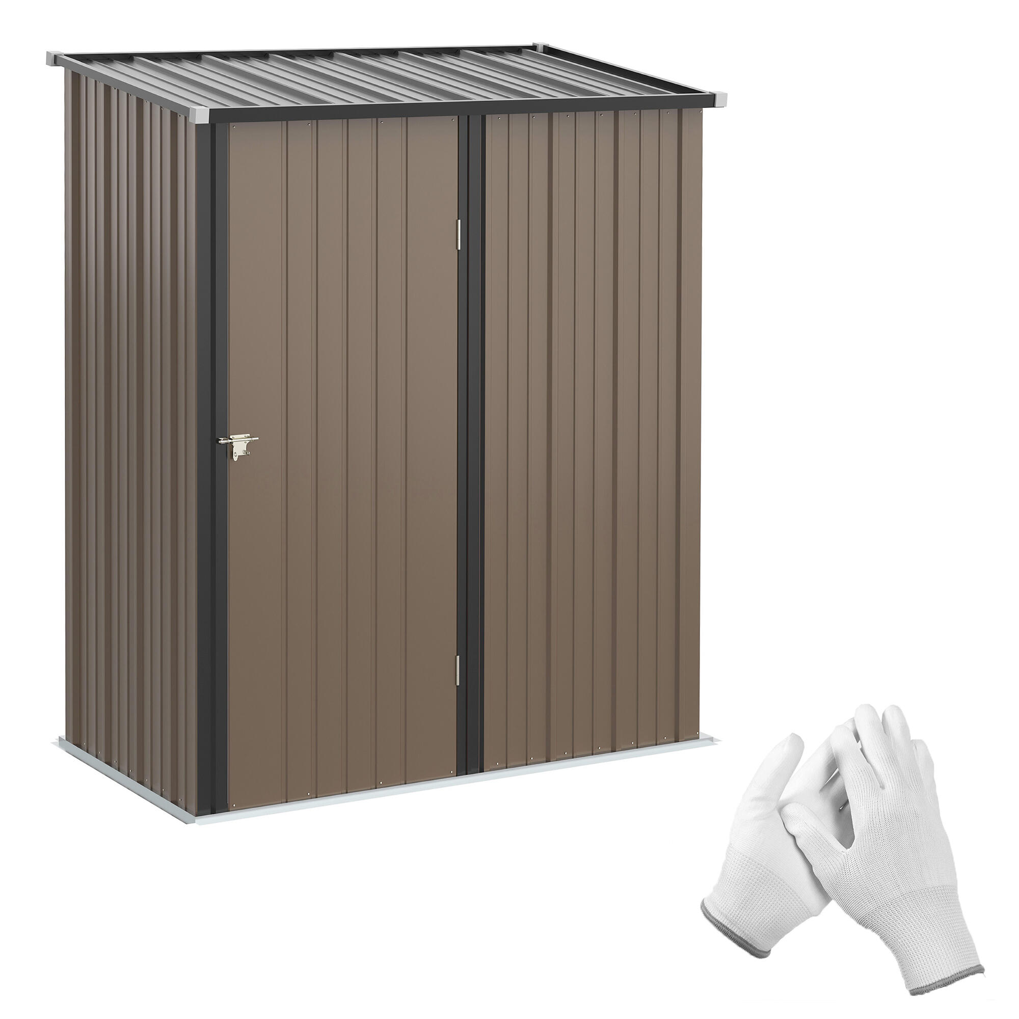 Caseta para Guardado de Bicicletas y Deportivo Outsunny 161.5x94.5x196 cm Marrón 1/7