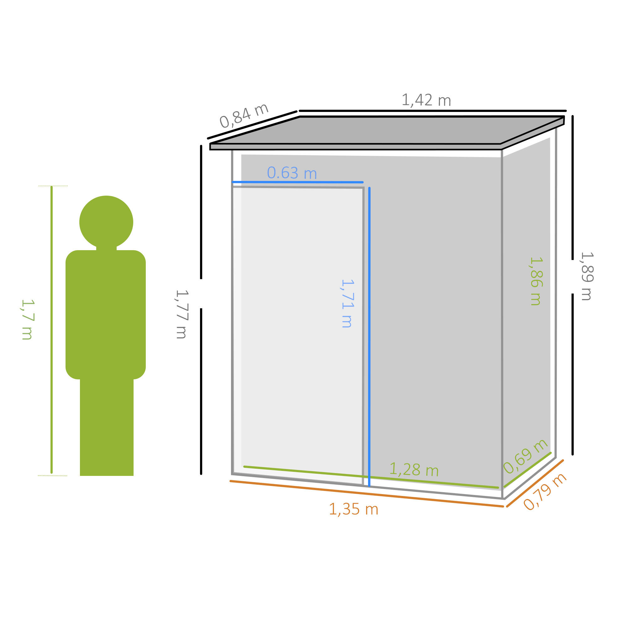 Caseta para Guardado de Bicicletas y Deportivo Outsunny 161.5x94.5x196 cm Marrón 3/7