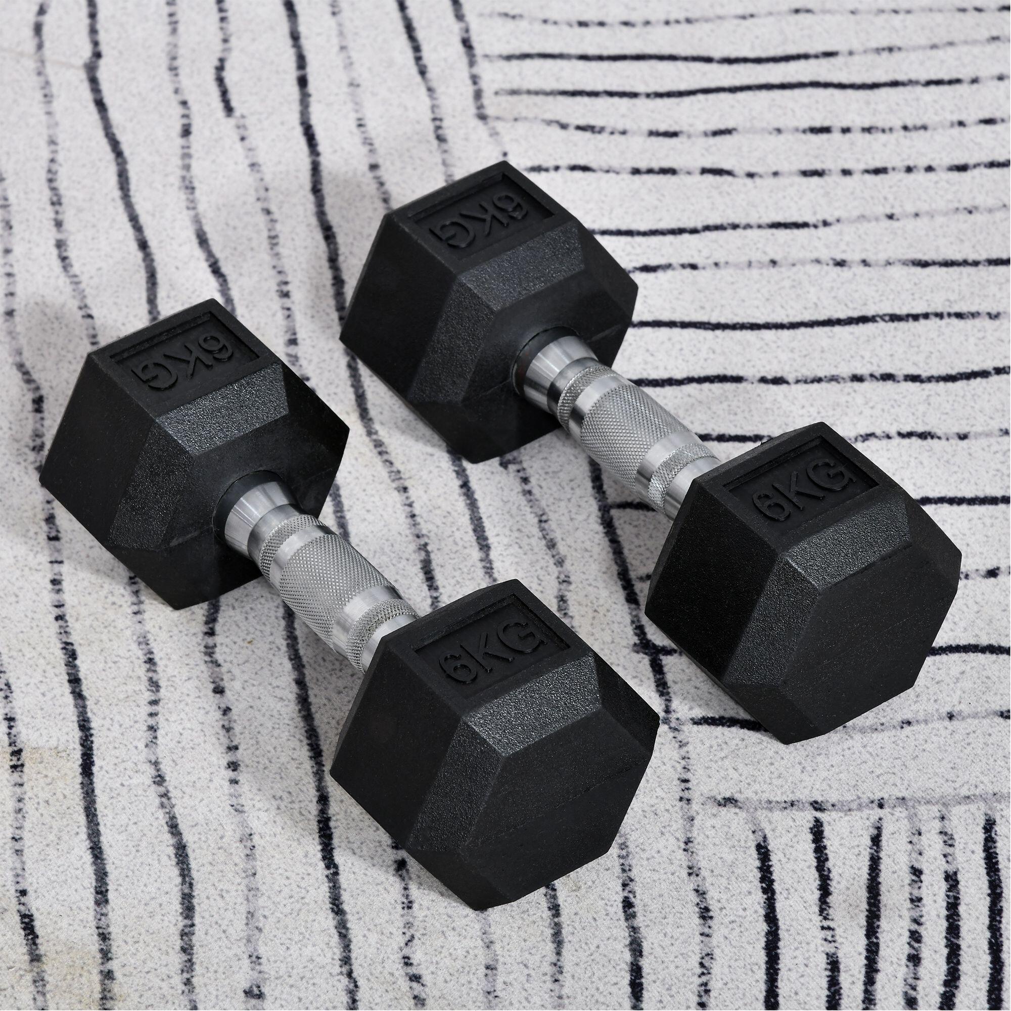 Conjunto de halteres 28,8x11,5 cm preto HOMCOM 2/7