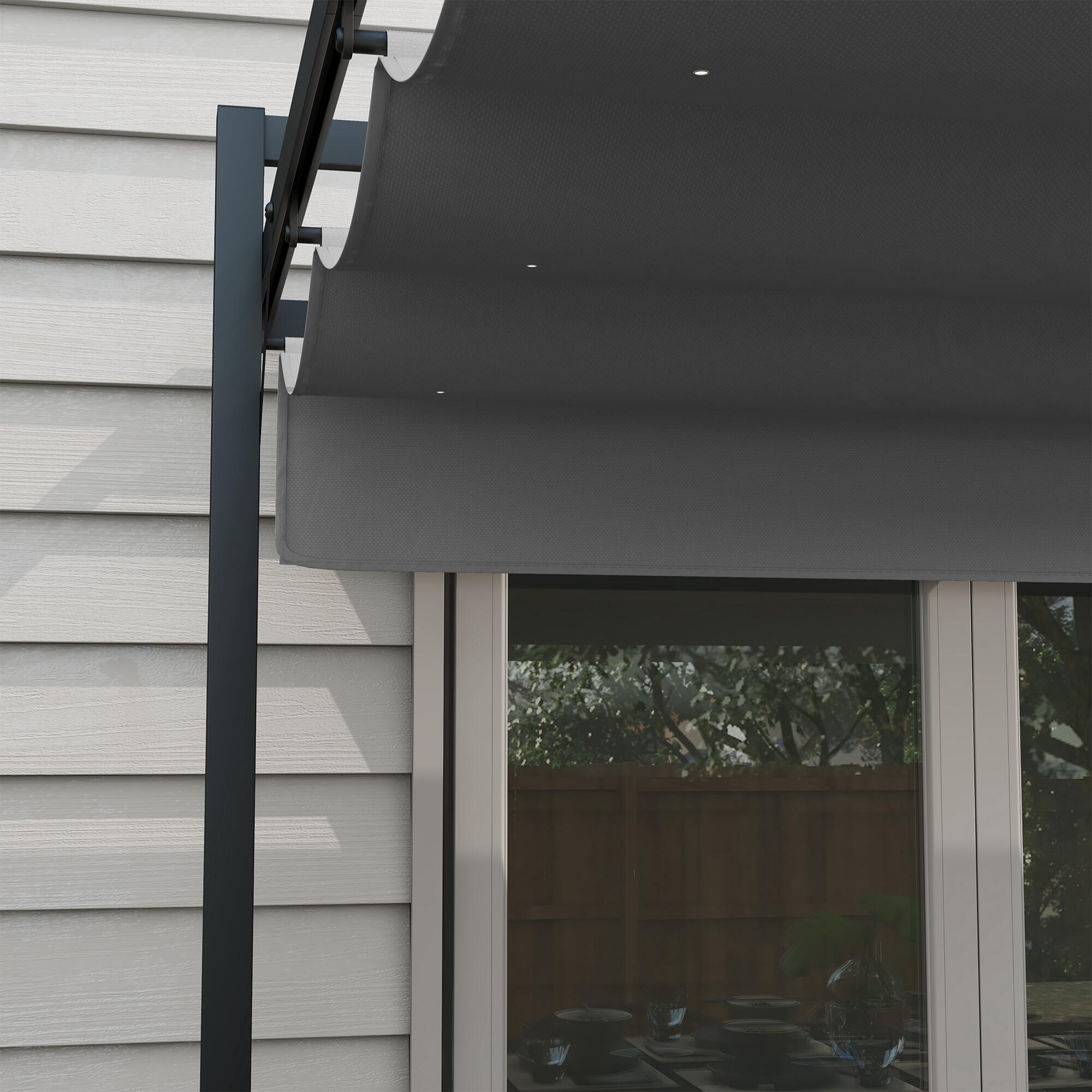 Pérgola Outsunny 297x397x235 cm Gris Oscuro 4/7