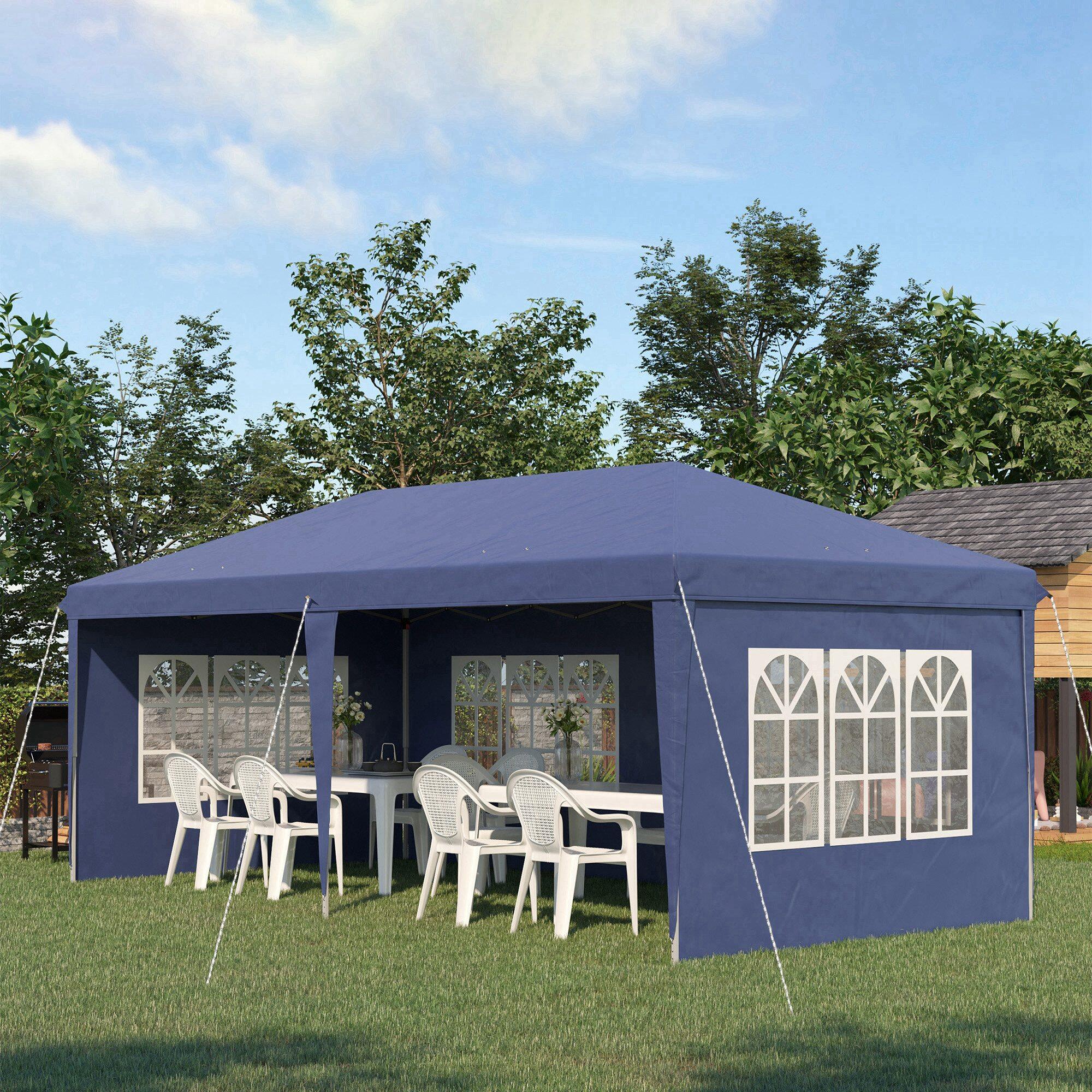 Conjunto de tenda dobrável 585x295x270 cm azul 2/7
