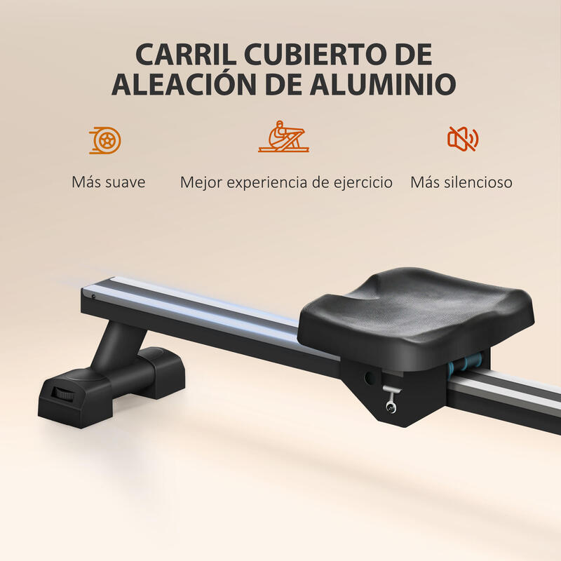 Máquina de remo 190x50x65 cm preto SPORTNOW