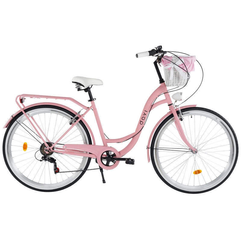 Bicicleta dama  Davi Emma 28", 7 viteze, 160-185 cm, Roz/Negru
