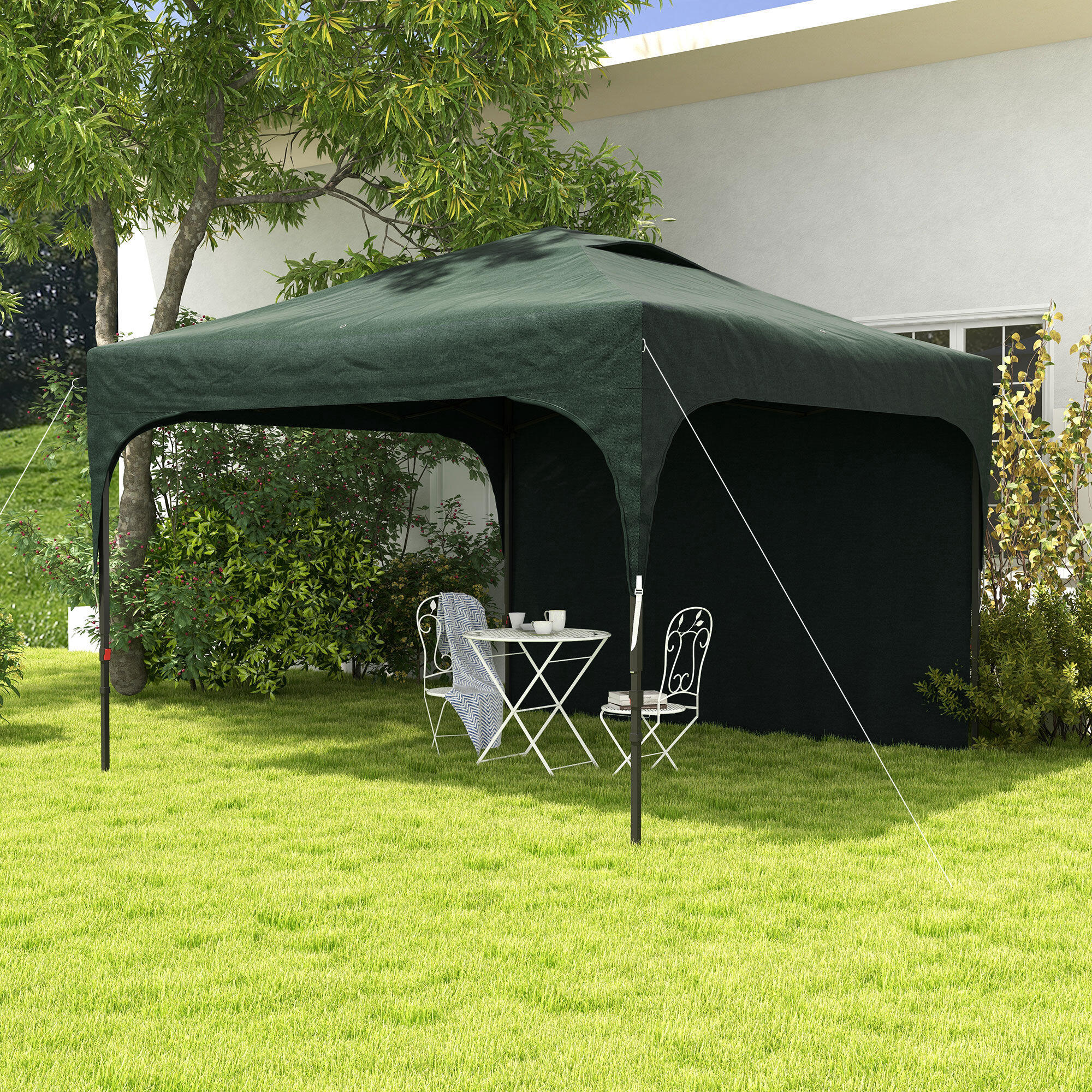 Tenda dobrável 300x300x265 cm verde Outsunny 2/7
