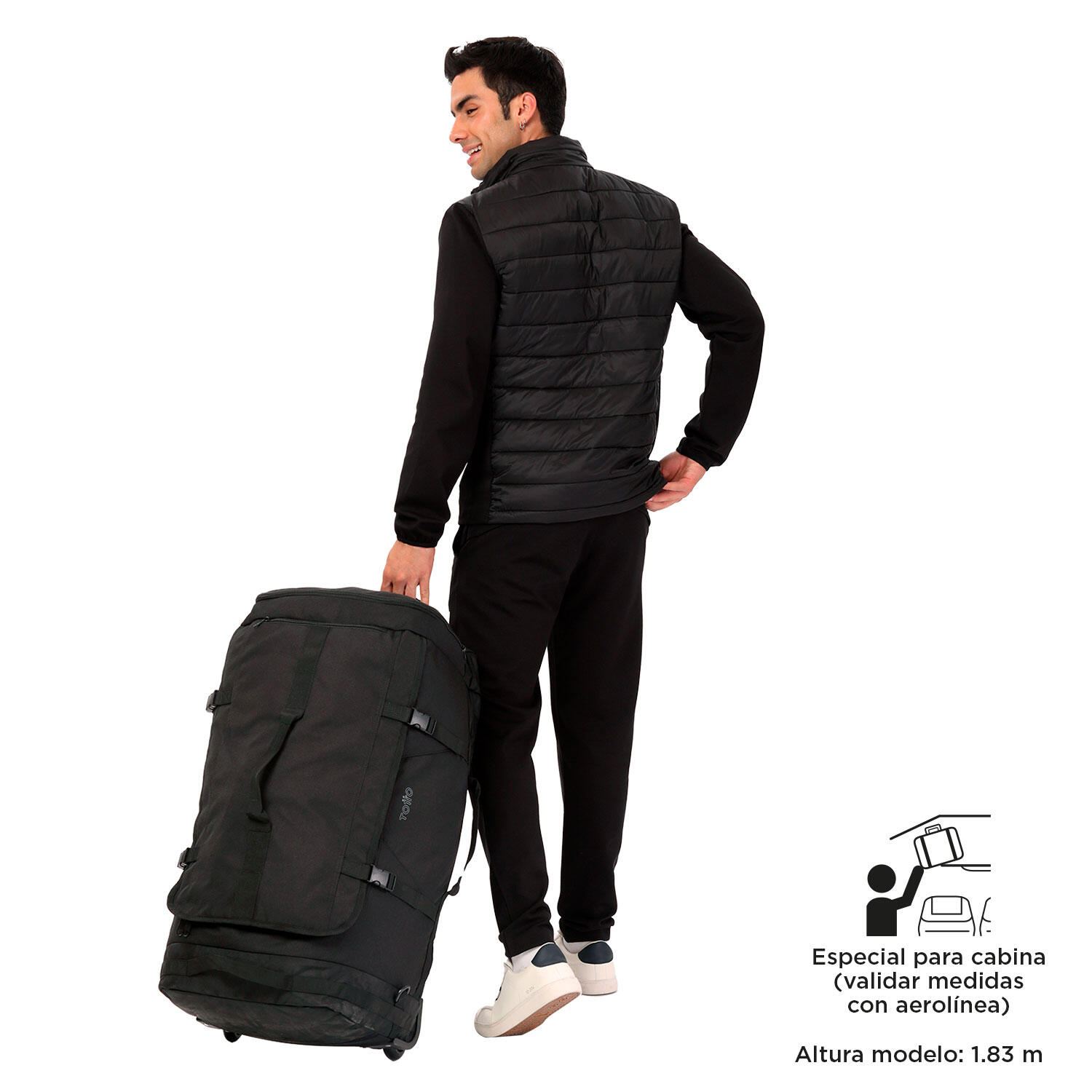 Totto Bolsa deporte Active XL Negro Poliéster 66 x 31 x 37.5 cm 2/5