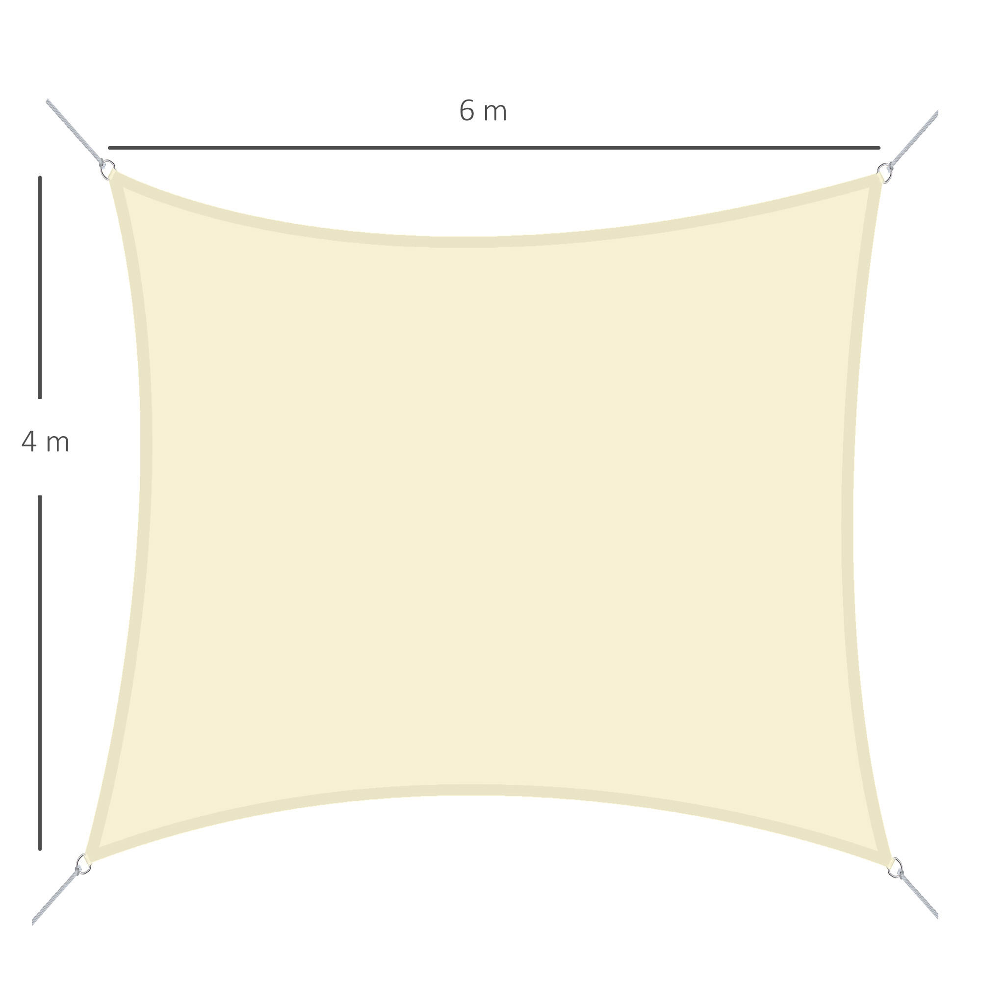 Toldo Vela 4x6m Bege Outsunny 3/7