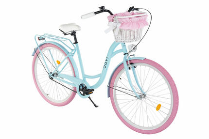 Damesfiets Davi Mila 28", 1 versnelling, 160-185 cm, Blauw/Roze
