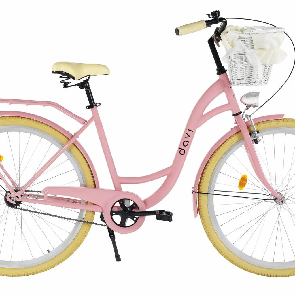 Women’s bike Davi Lila 28″, 160–185 cm, 1 speed, pink/cream