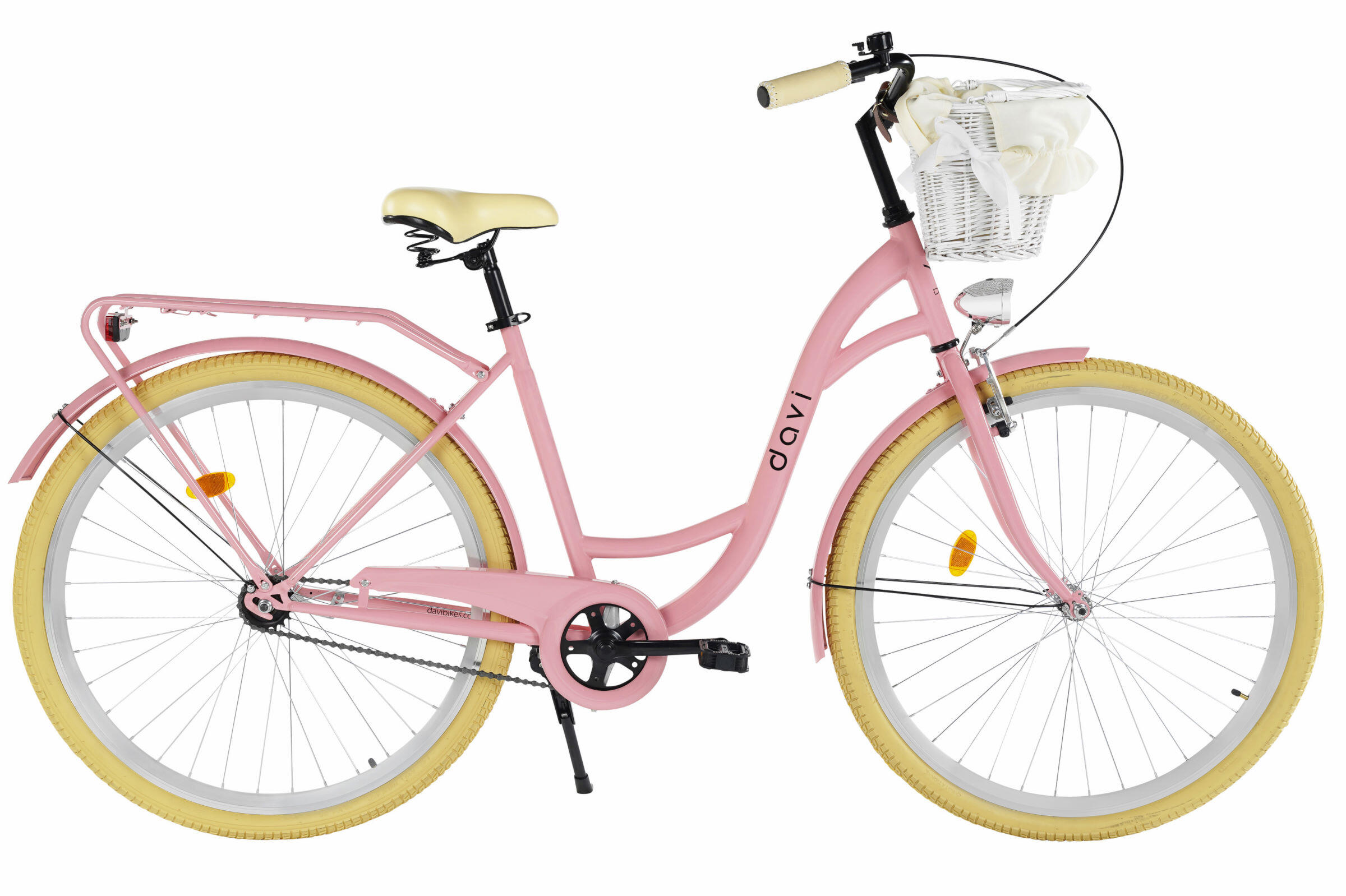 DAVI Damenfahrrad Davi Lila 28", 1 Gang, 155-180 cm, Rosa/Creme