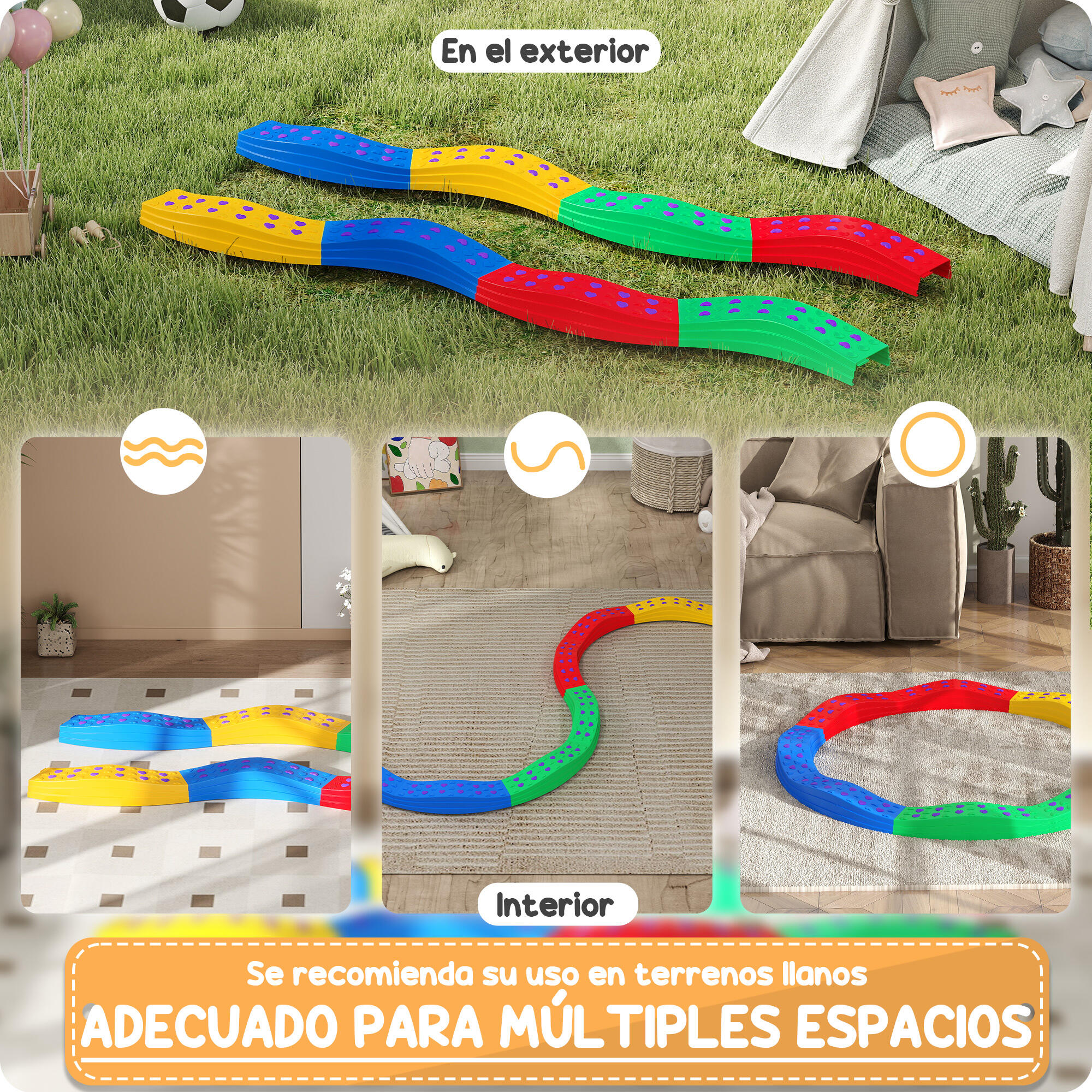 Traves de equilibrio para crianças ø125x8 cm multicor AIYAPLAY 6/7