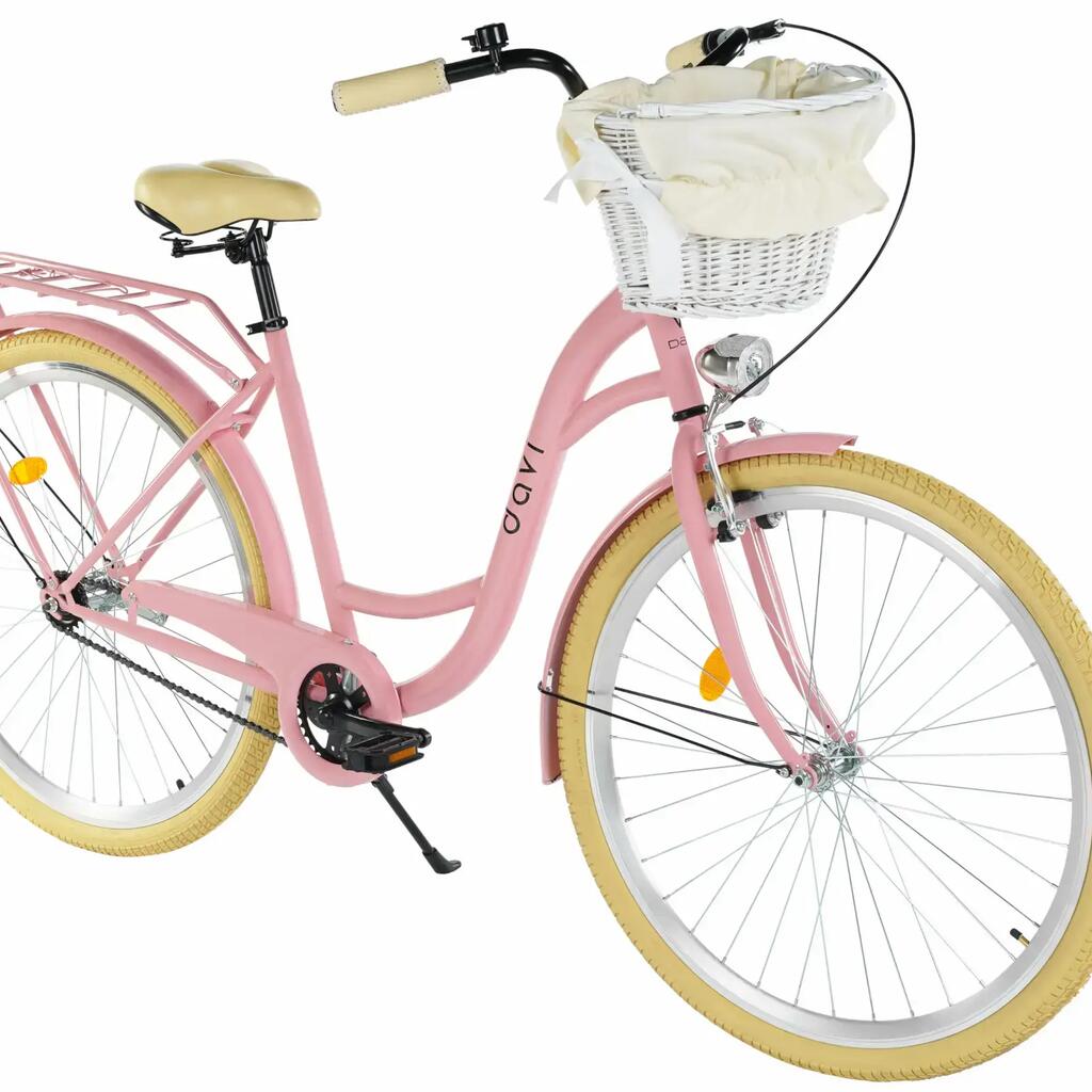 Women’s bike Davi Mila 28″, 160–185 cm, 1 speed, pink/cream