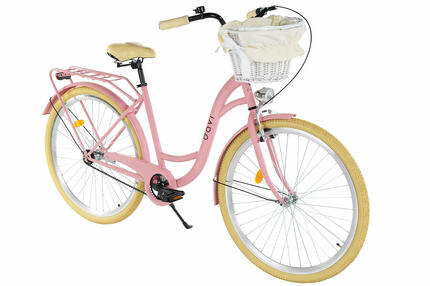 Vélo femme Davi Mila 28″, 160–185 cm, 1 vitesse, rose/crème
