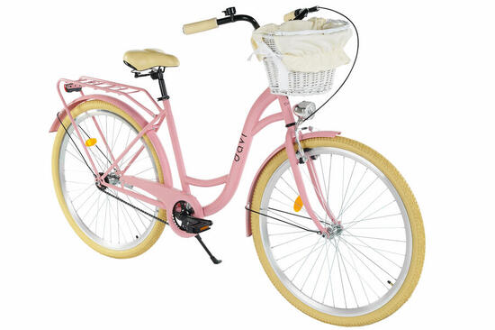 Vélo femme Davi Mila 28″, 160–185 cm, 1 vitesse, rose/crème