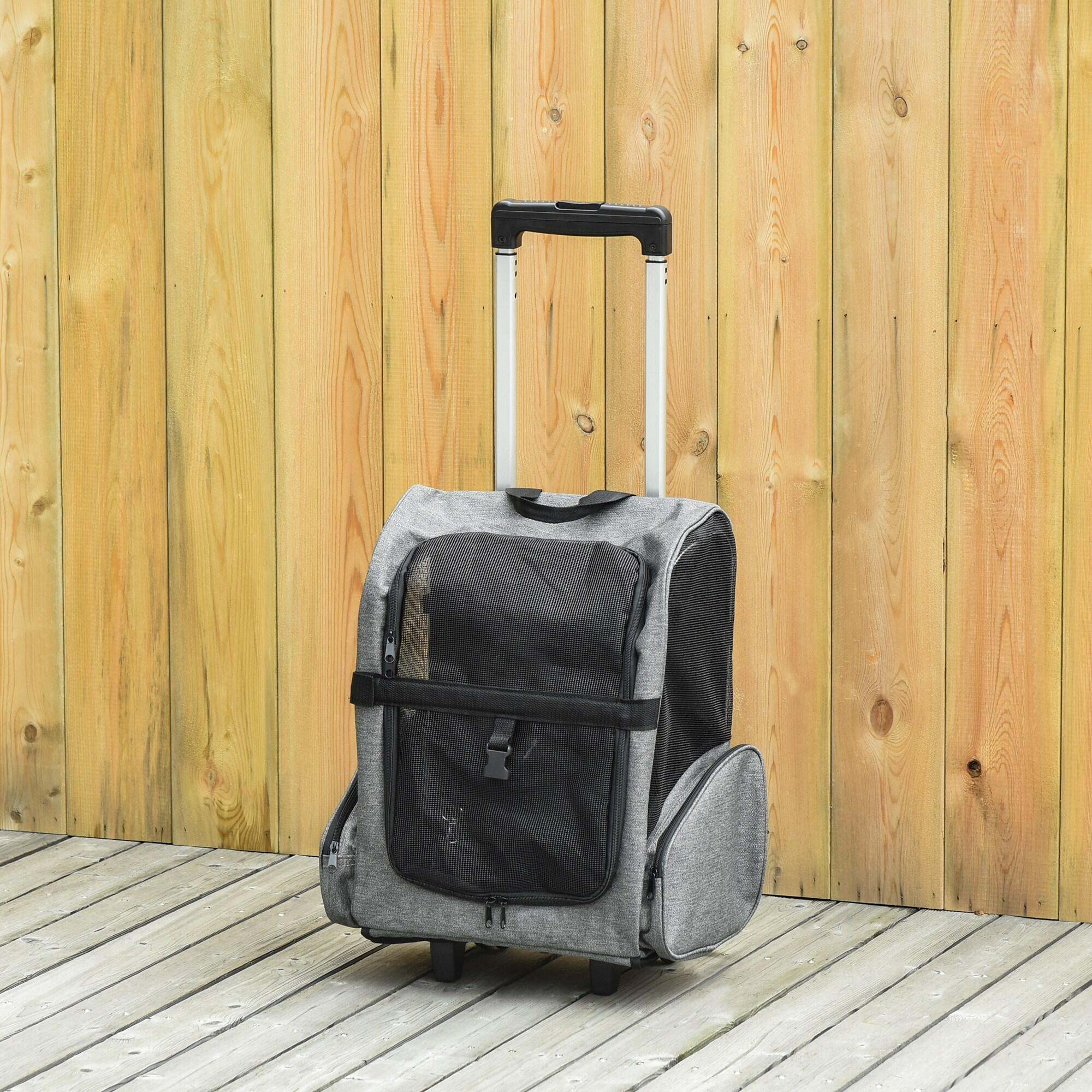 Transportín Carrito para Mascotas PawHut 42x25x55 cm Gris 2/7