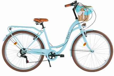 Damesfiets davi emma 28". 7 versnellingen. 160-185 cm. blauw/bruin