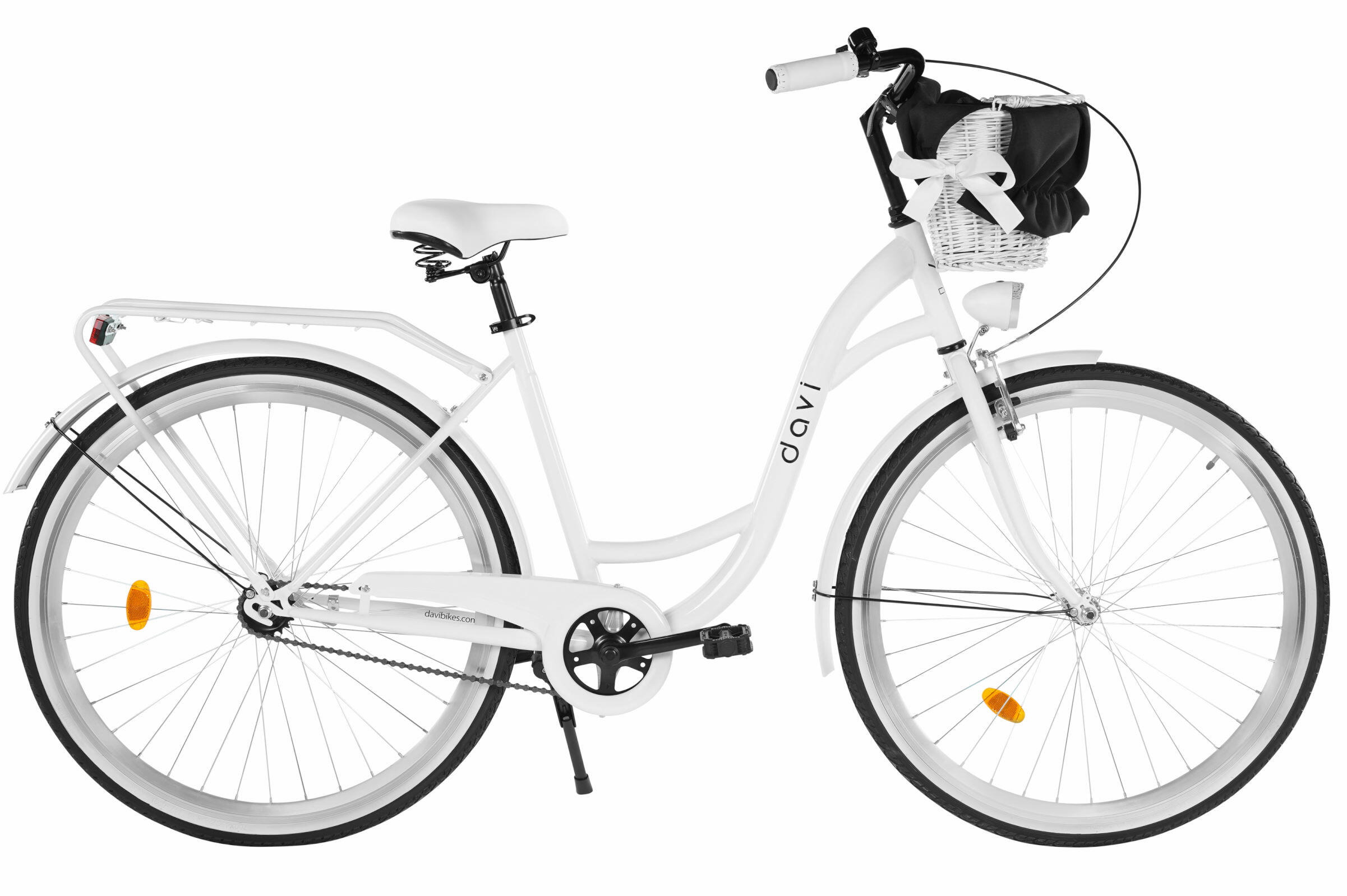 Damesfiets Davi Lila 28", 1 versnelling, 160-185 cm, Wit/Zwart 3/6