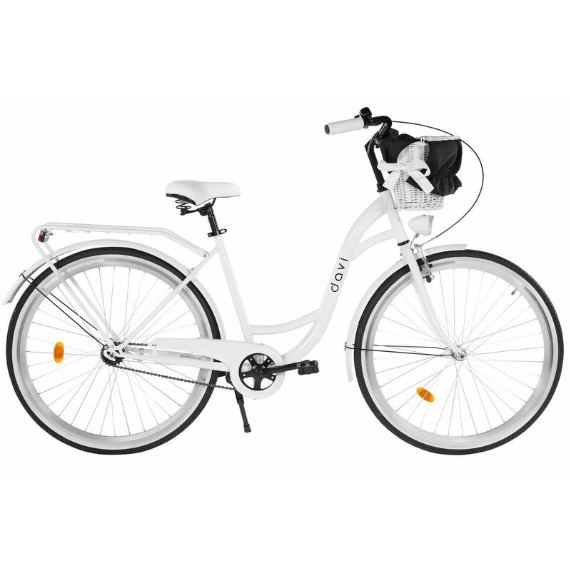 Bicicleta dama Davi Lila 28", 1 vitez, 160-185 cm, Alb/Negru