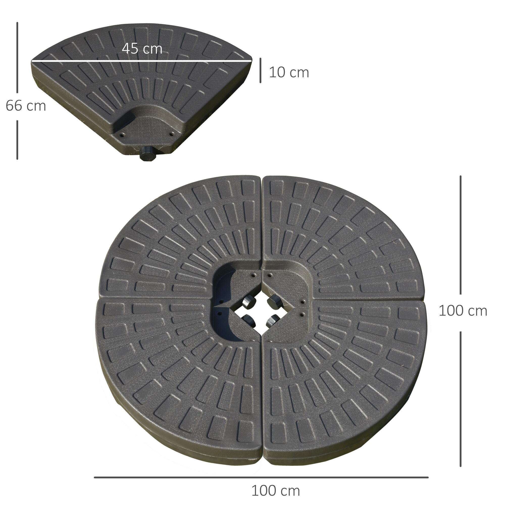 Base de Peso para Sombrilla Outsunny 100x100x10.5 cm Café 3/7