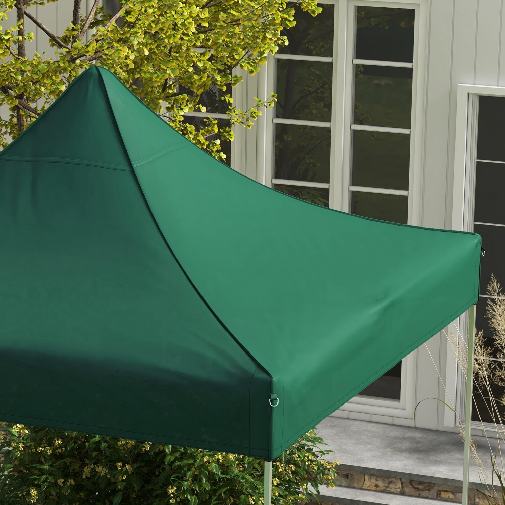 Toldo de substituição para pérgola verde escuro Outsunny 4/7