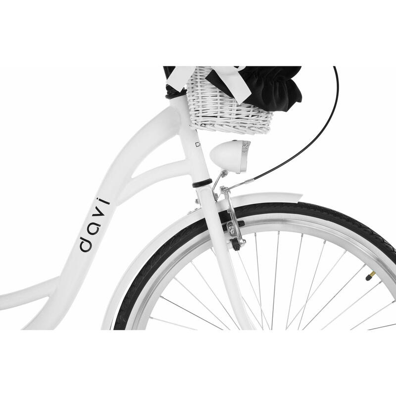 Bicicleta dama Davi Lila 28", 1 vitez, 160-185 cm, Alb/Negru