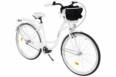 Damesfiets davi mila 28", 1 versnelling, 160-185 cm, wit/zwart