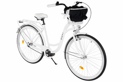 Vélo femme Davi Mila 28″, 160–185 cm, 1 vitesse, blanc/noir