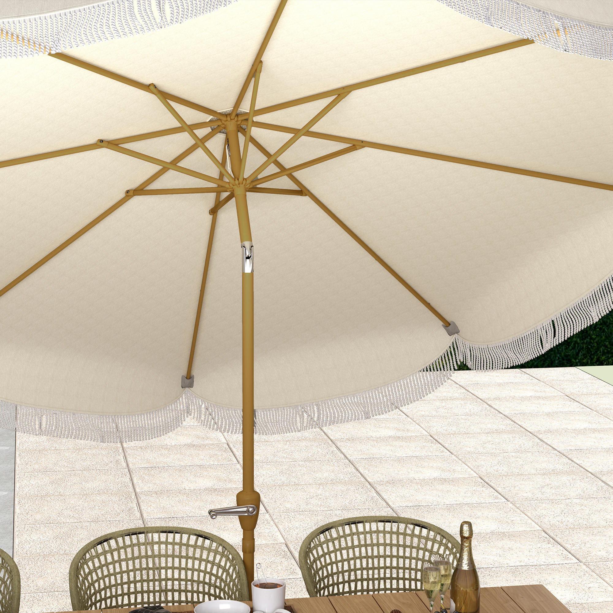 Sombrilla Outsunny 269x269x238 cm Beige 4/7