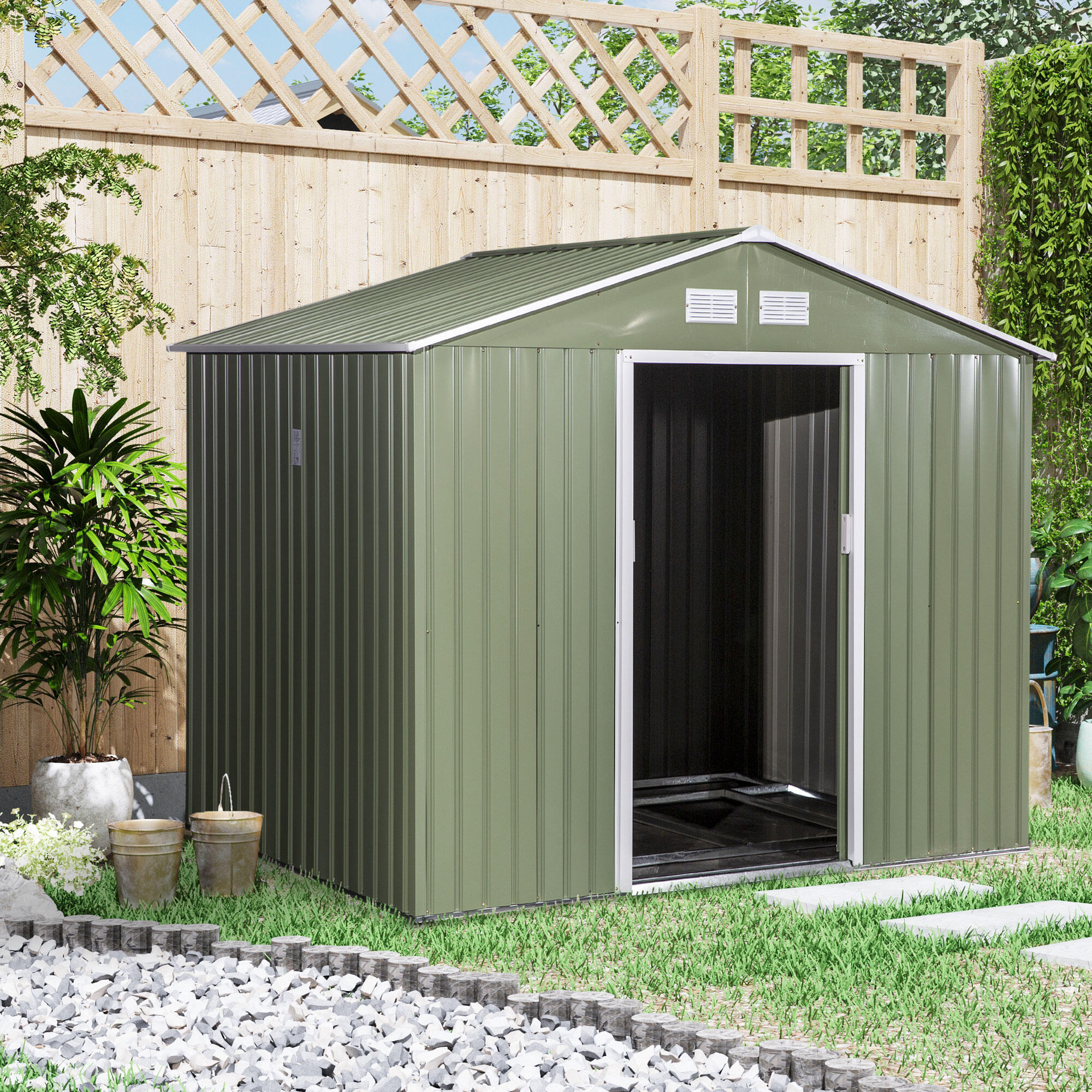 Abrigo de Jardim Outsunny 277x195x192cm Verde 2/7
