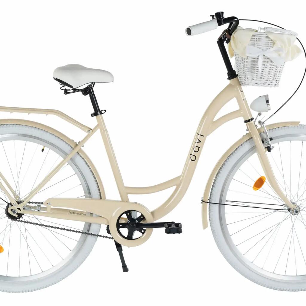 Women’s bike Davi Lila 28″, 160–185 cm, 1 speed, beige/white