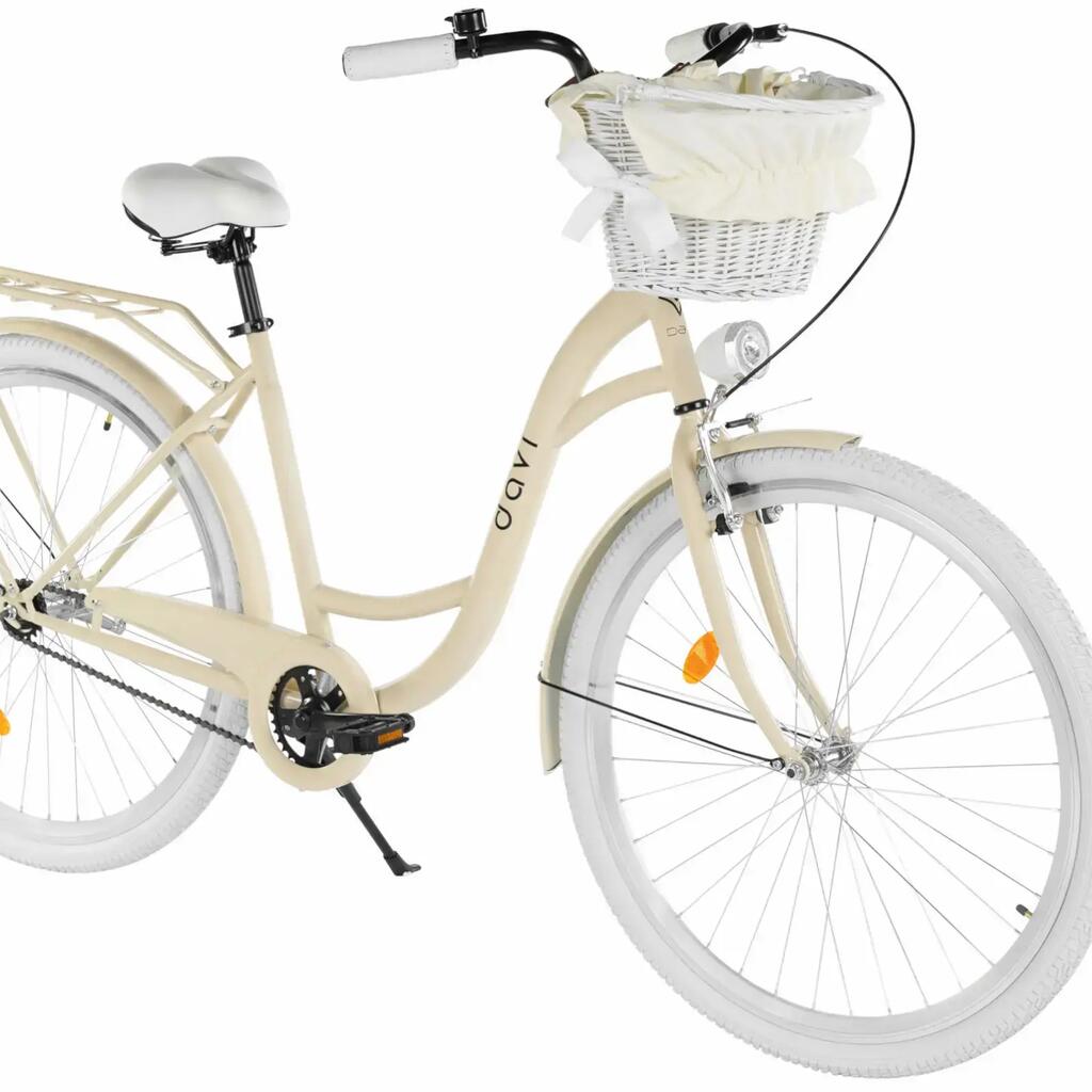 Women’s bike Davi Mila 28″, 160–185 cm, 1 speed, beige/white