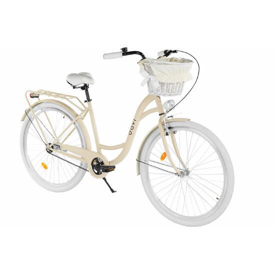 Rower damski Davi Mila 28″, 160–185 cm, 1 bieg, beżowy/biały