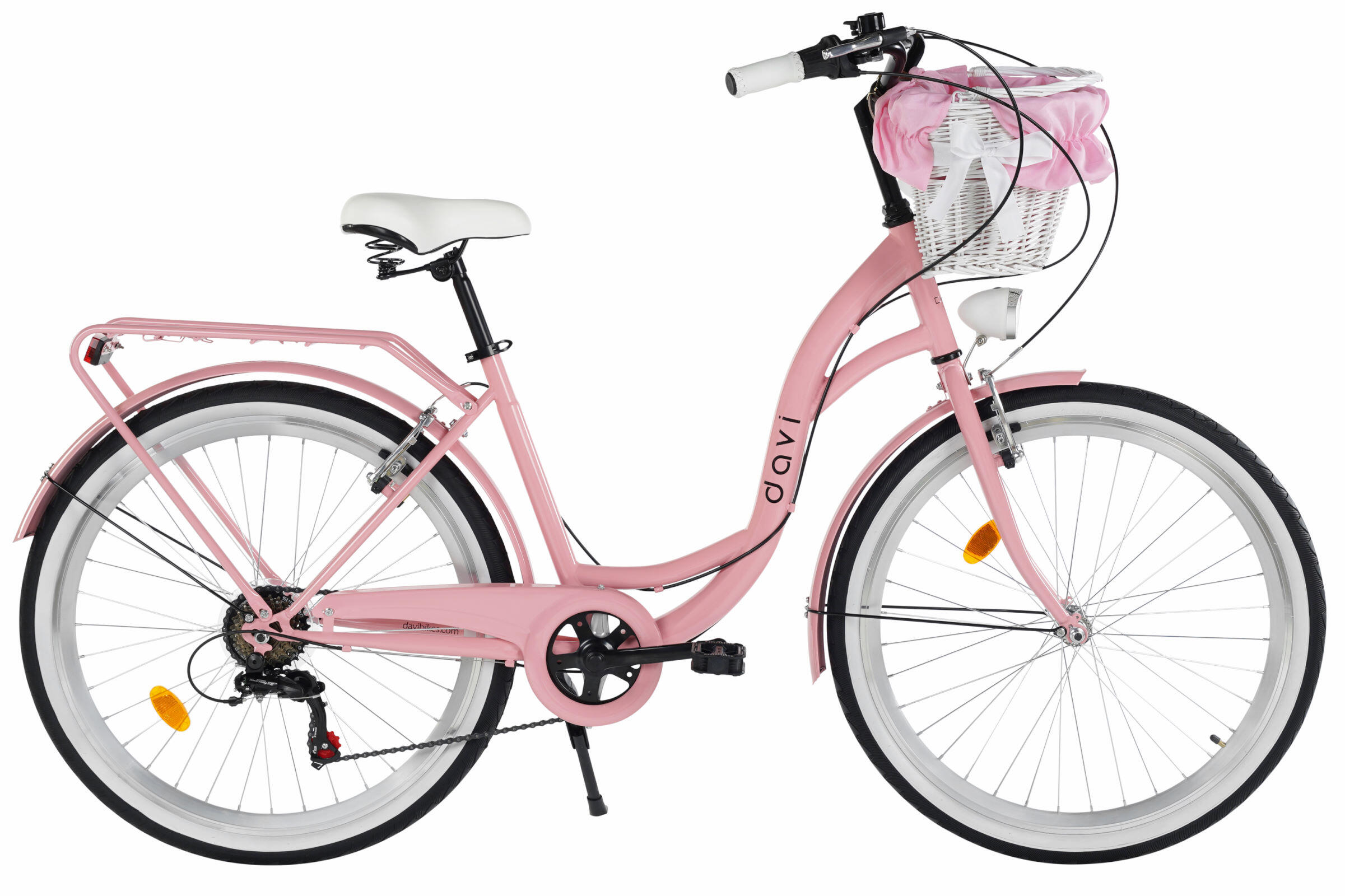 DAVI Kinderfahrrad Davi Amelia 24", 6 Gänge, 130-165 cm, Rosa/Schwarz