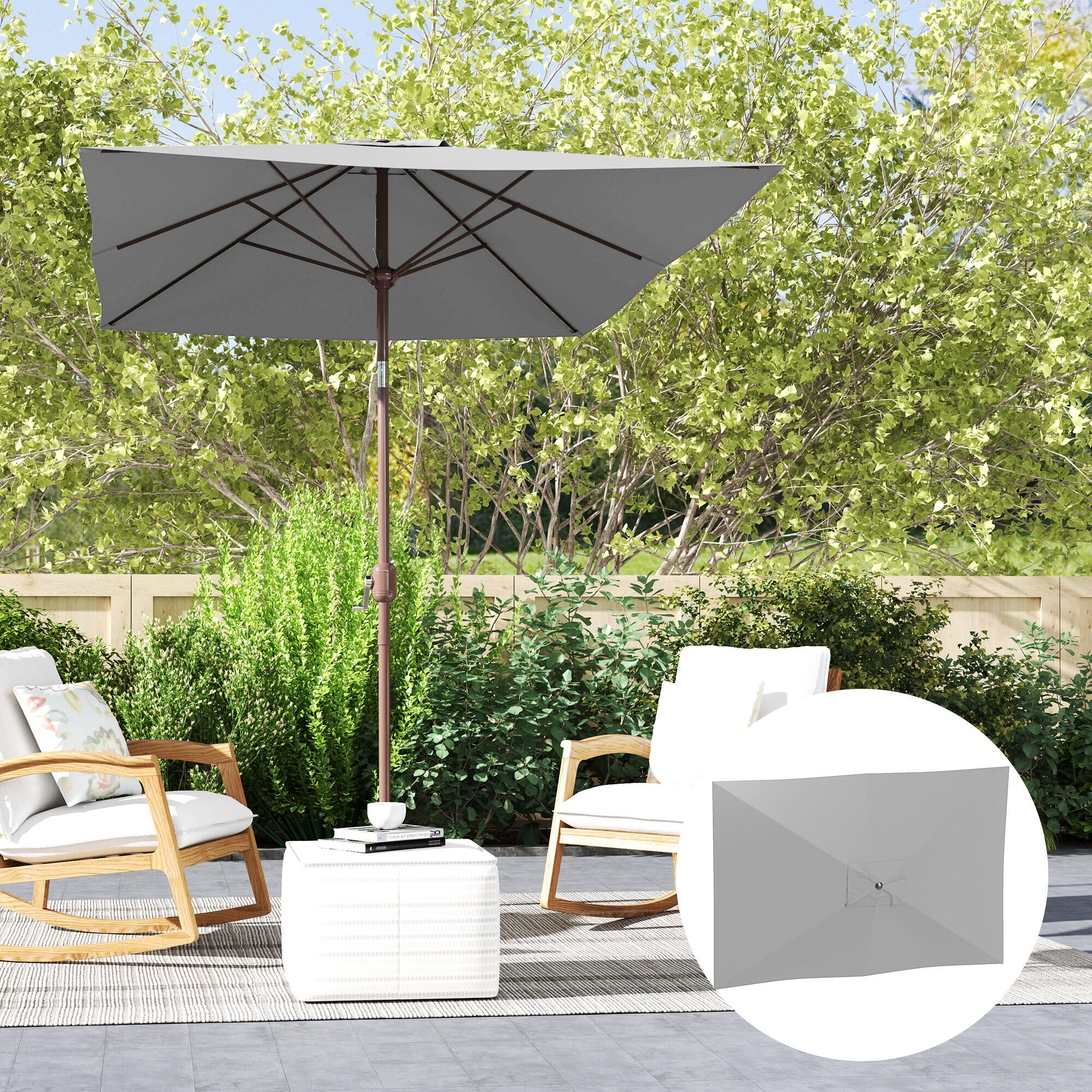 Toldo de Sombrilla Outsunny 200x300x0.1 cm Gris Claro 5/7
