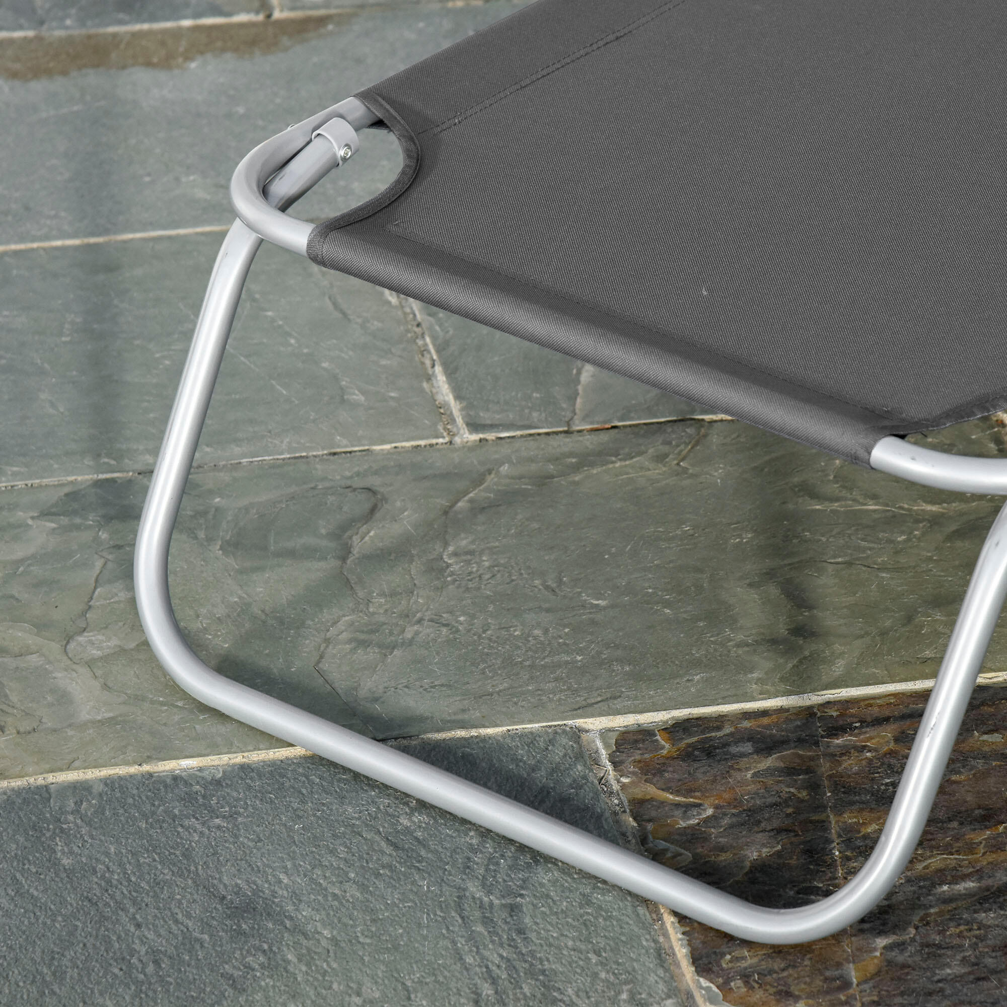 Tumbonas Plegables Outsunny 187x55x24 cm Gris 4/7