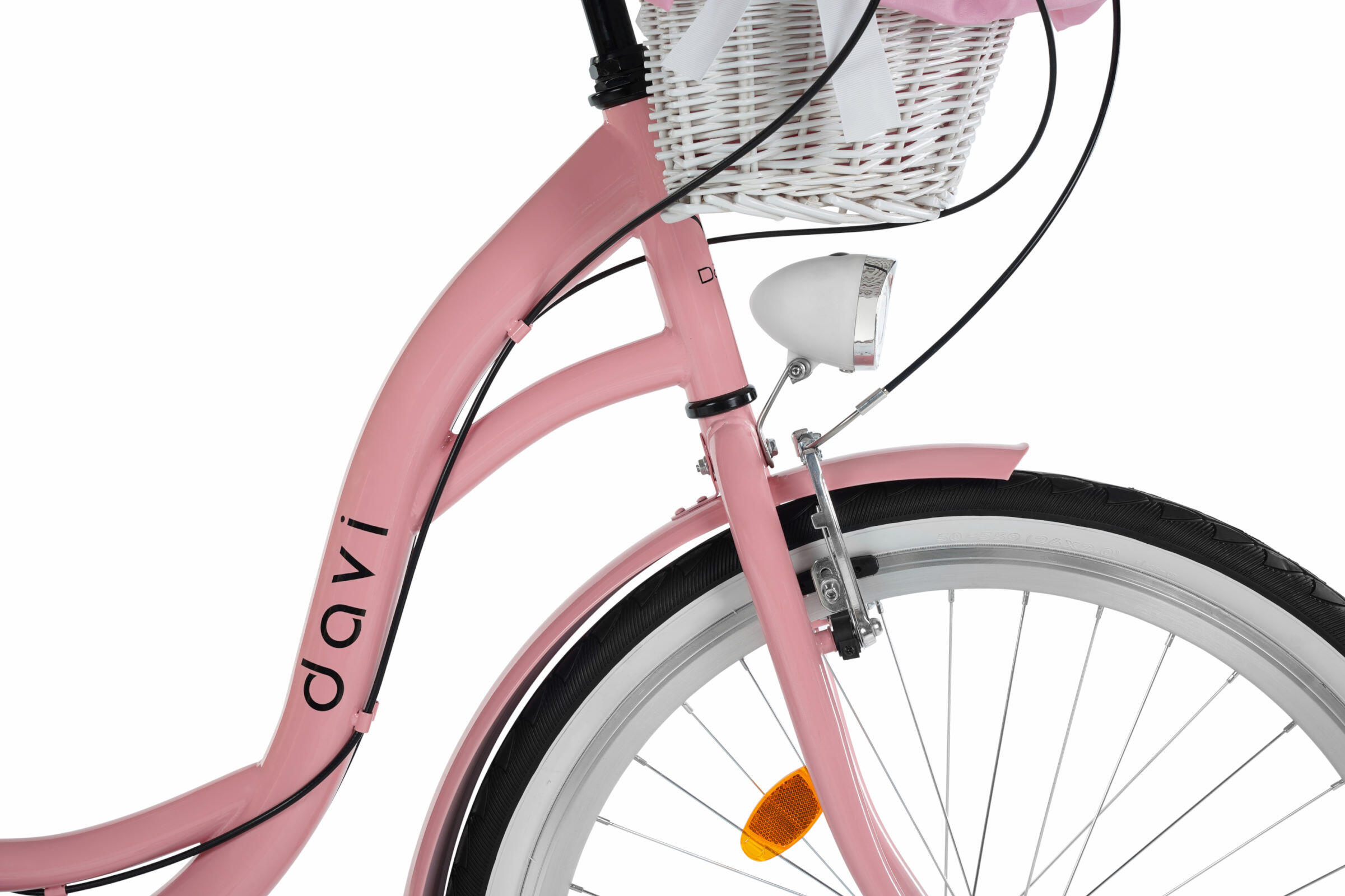 Kinderfiets Davi Amelia 24", 6 versnellingen, 130-165 cm, Roze/Zwart 5/7