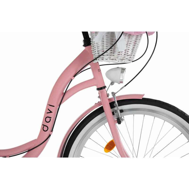 Bicicletă oraș 26" Davi Emma Style 7 viteze Shimano 155-180 roz/negru