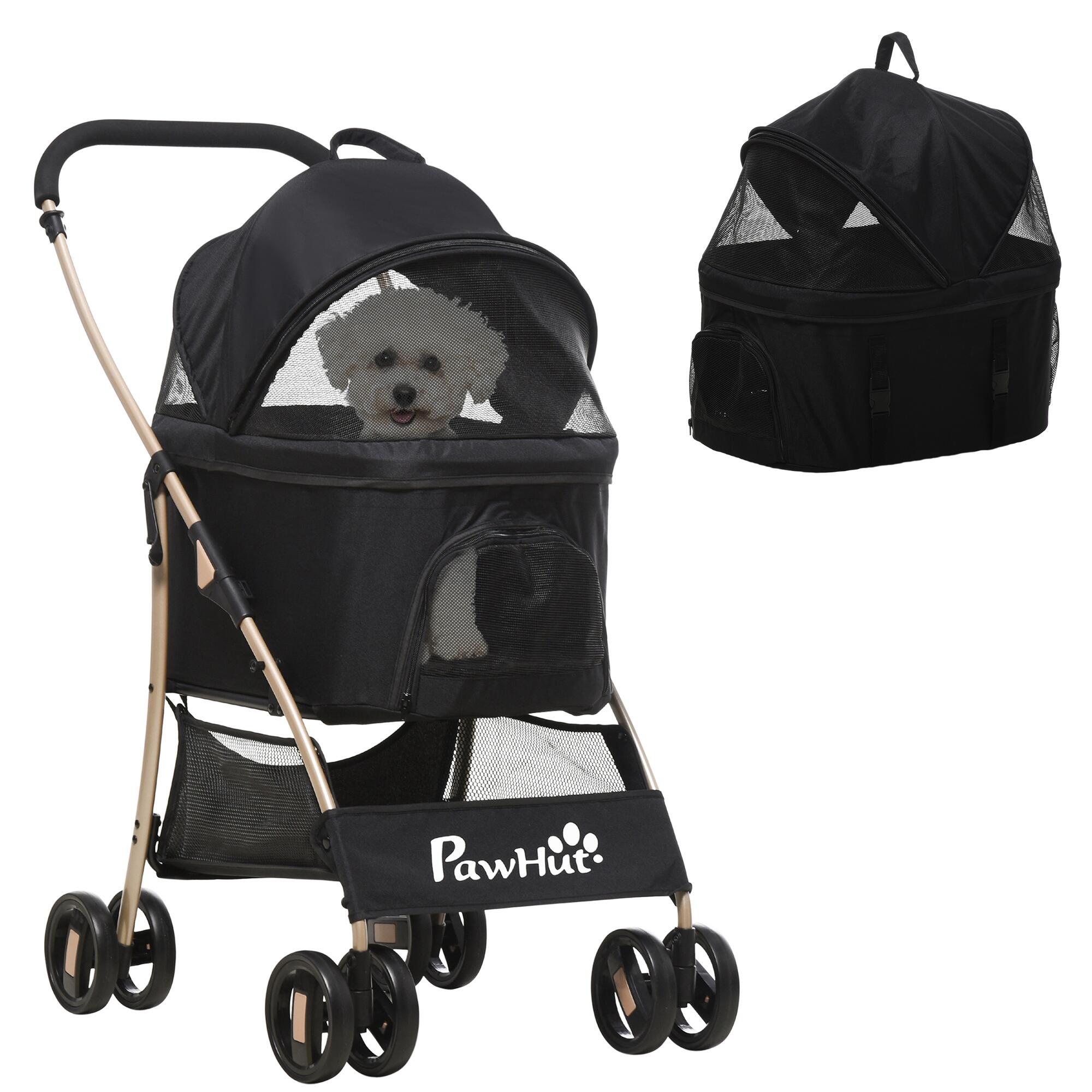 PAWHUT Carrinho para animais de estimação 82x49,5x98cm preto PawHut