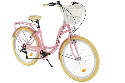 Bicicletta donna Davi Ella 26" 7 velocità 155-180 cm Rosa/Crema