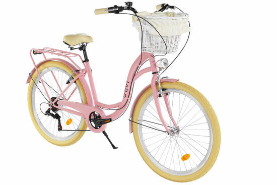 Kinderfahrrad Davi Aria 24", 7 Gänge, 130-165 cm, Rosa/Creme