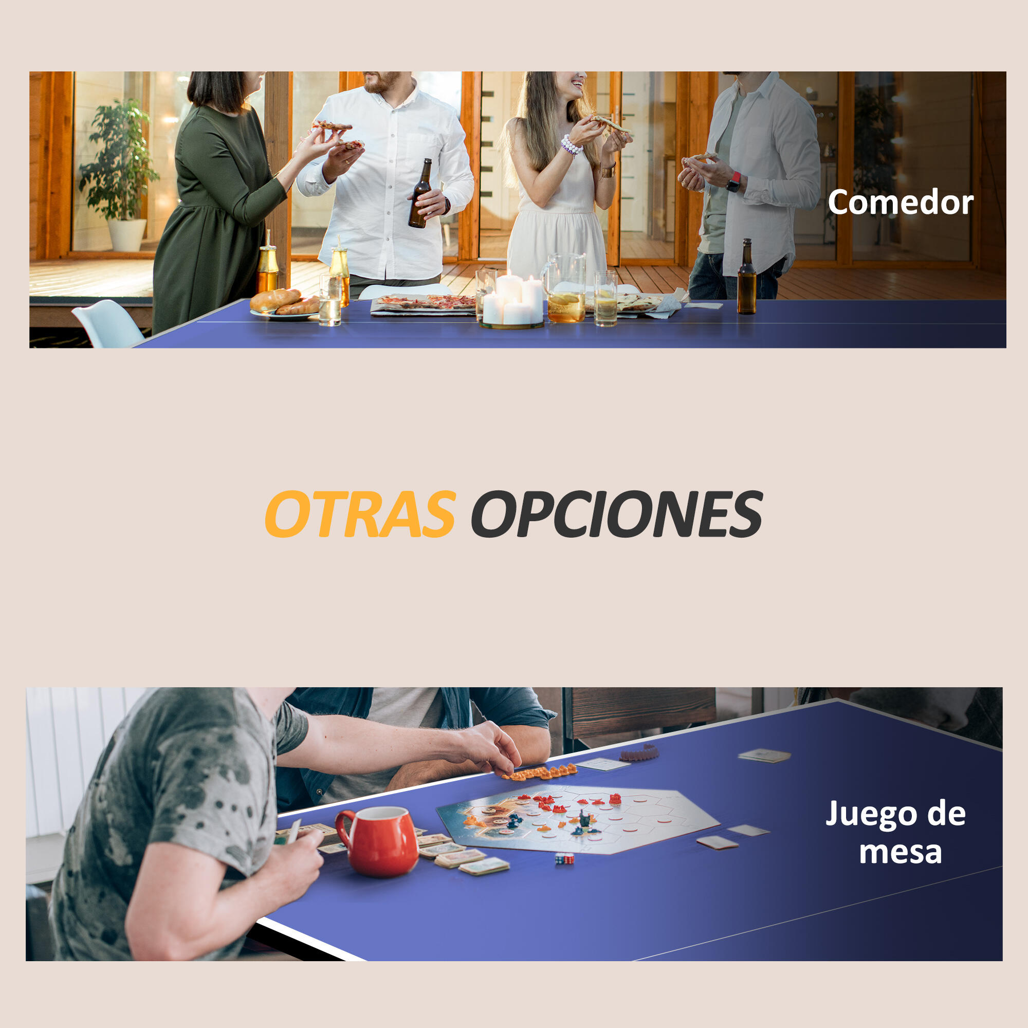 Mesa de ping pong azul SPORTNOW 4/7