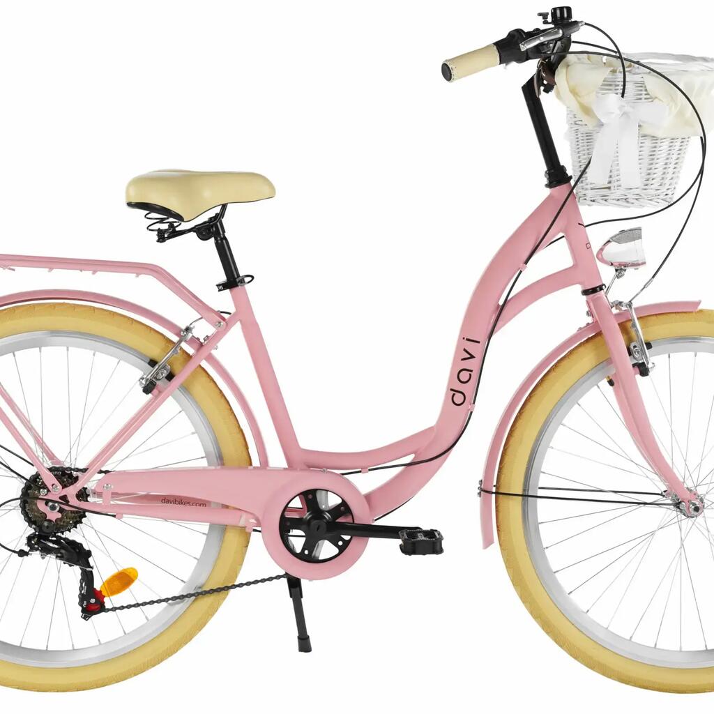 Women’s bike Davi Emma 26″, 155–180 cm, 7 speeds, pink/cream