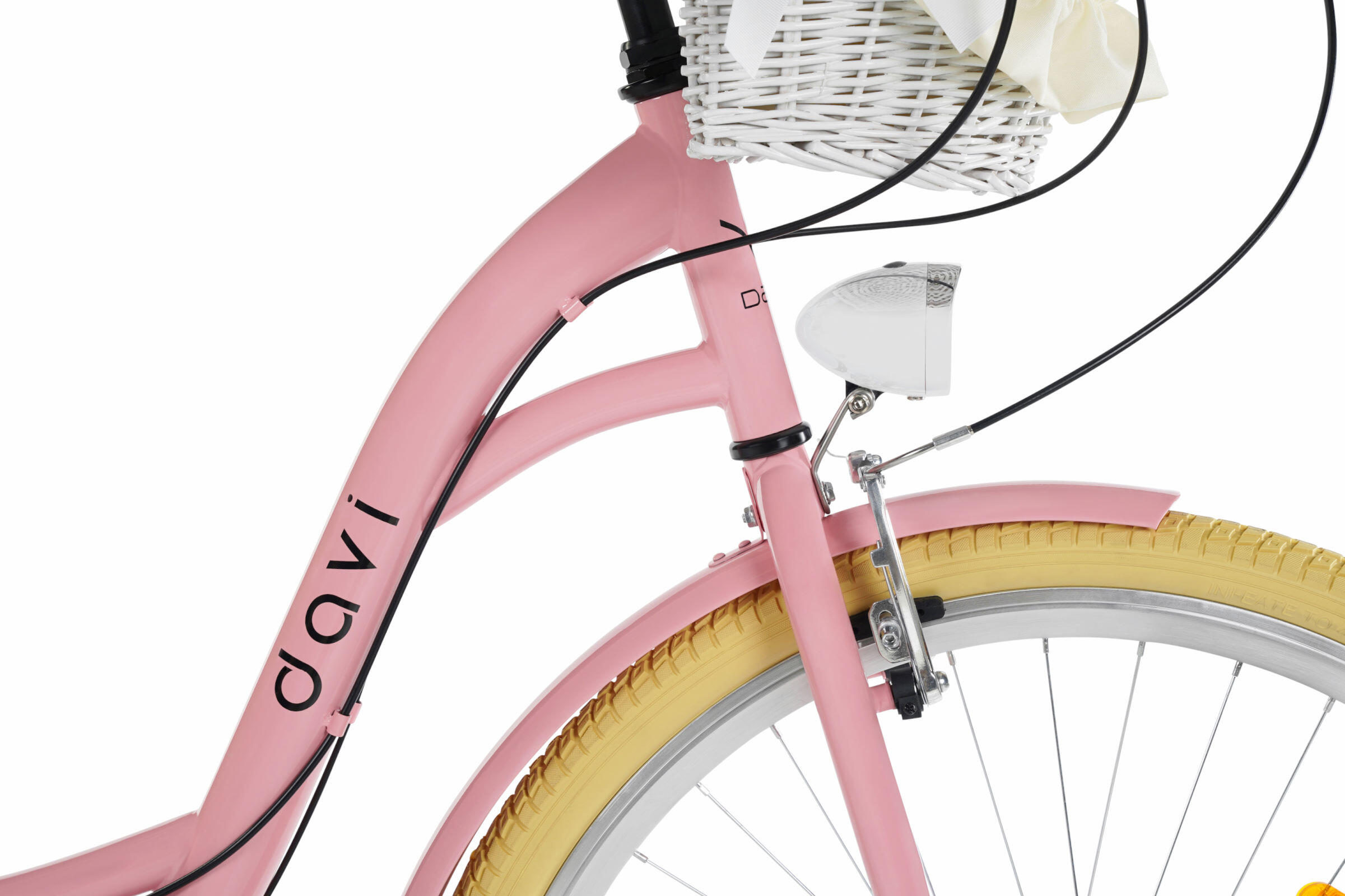 Kinderfiets Davi Amelia 24", 6 versnellingen, 130-165 cm, Roze/Crème 5/6