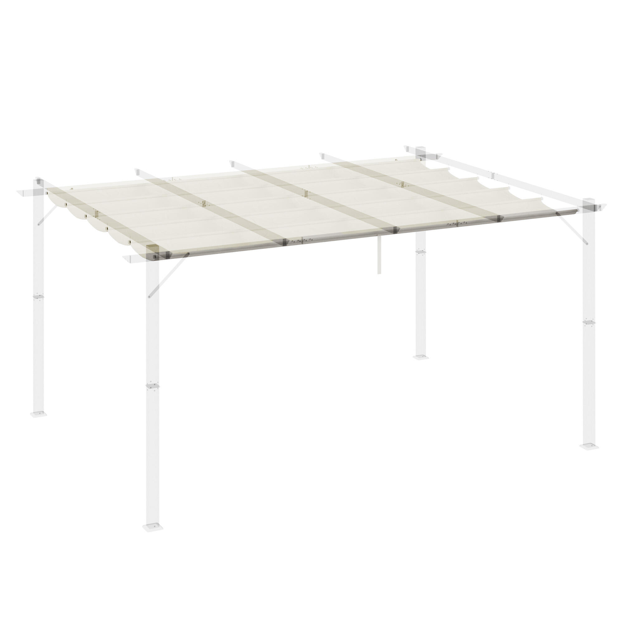 Cobertura para pérgola 3,5x2,5 m creme branco Outsunny 4/7